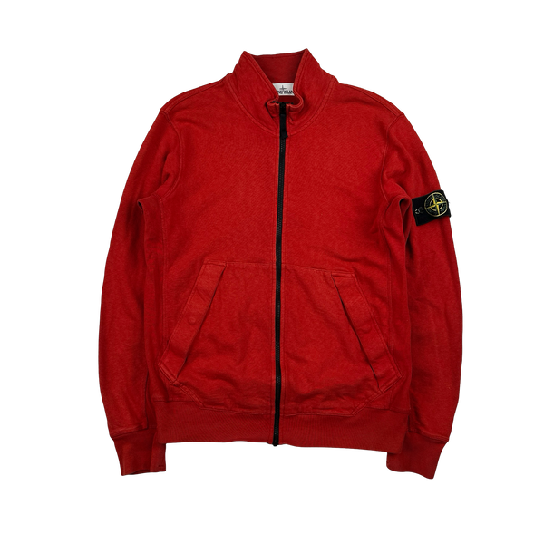 Stone Island 2014 Red Zipped Cotton Jumper - Large