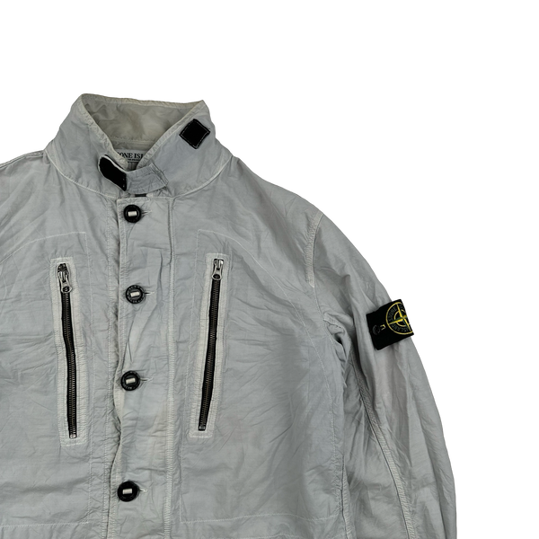 Stone Island 2010 Ice Blue Poly Cotton Field Jacket - XL
