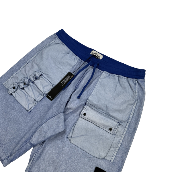 Stone Island 2019 Blue Tela Placcata Cotton Shorts - XXL