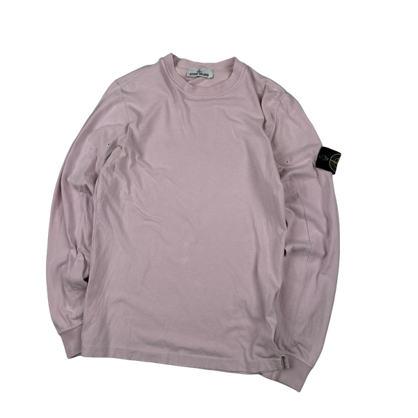 Stone Island 2017 Pink Longsleeve Cotton Top - Small