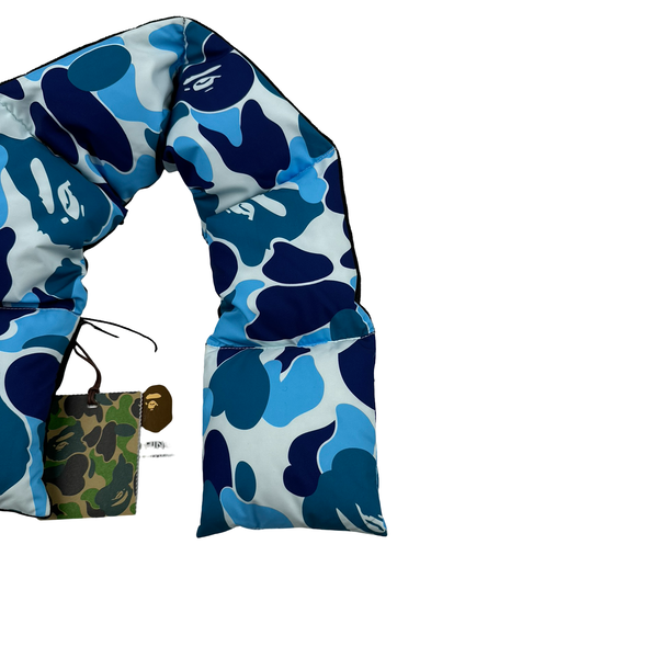 BAPE Blue Down Filled Camo Scarf