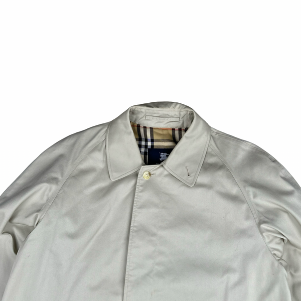 Burberry Nova Check Lined Tan Trench Coat - Large