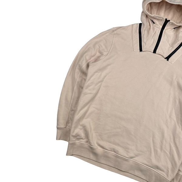 Stone Island 2022 Misty Rose Zip Off Hood Pullover Cotton Jumper - Large