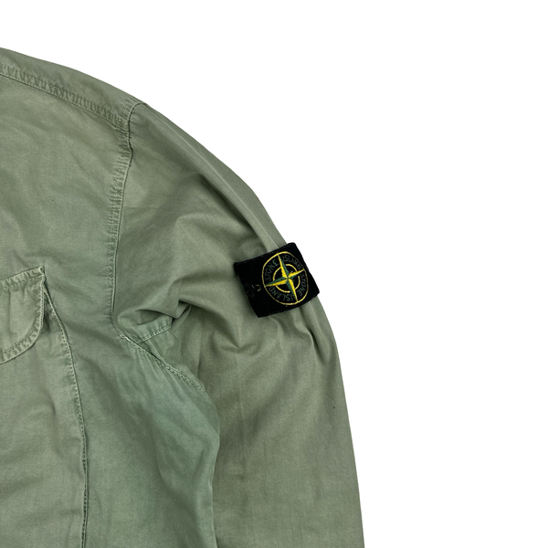 Stone Island 2022 Green Brushed Cotton Zipped Overshirt - XL