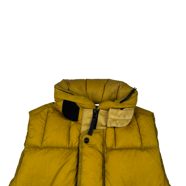 Stone Island 2010 Yellow Opaque Nylon Tela Down Gilet - Small