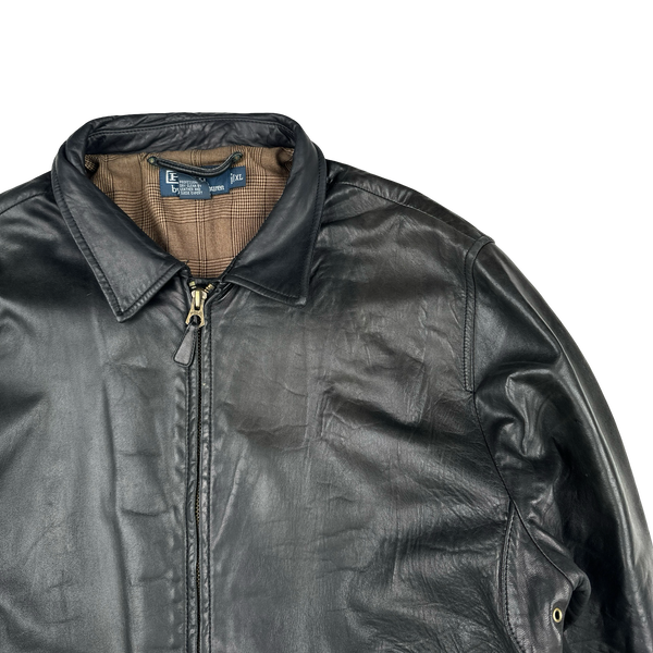 Ralph Lauren Black Heavyweight Leather Jacket - XL