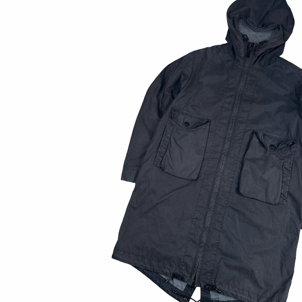 Stone Island 2019 Black 50 Fili Resinata Ghost Parka Jacket - Medium