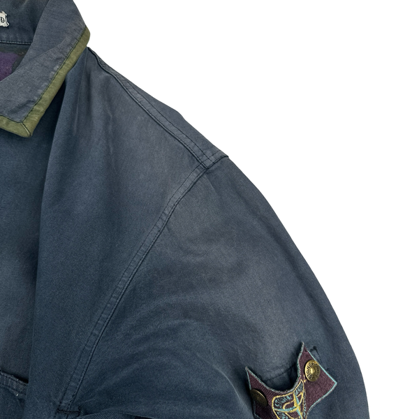 Stone Island 1987 Spellout Denim Carpenter Vintage Jacket - Large