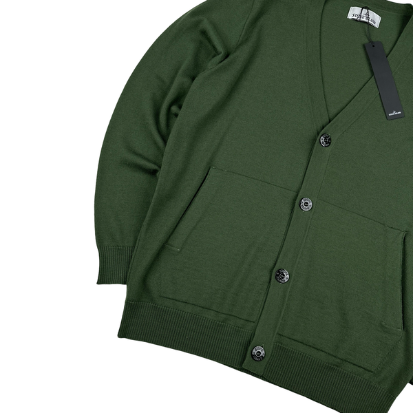 Stone Island 2022 Forest Green Knitted Buttoned Cardigan Jumper - Large