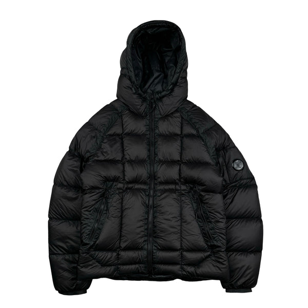 CP Company Black Down Filled DD Shell Lens Viewer Puffer Jacket - Medium