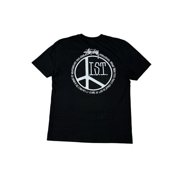 Stussy Black Cotton Graphic T Shirt - Medium