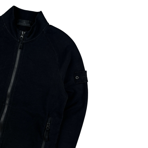 Stone Island 2017 Black Ghost Cotton Zip Up Jumper - Small