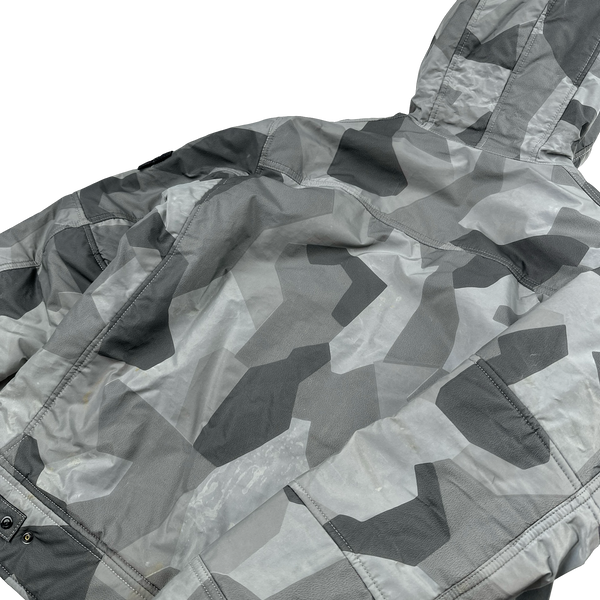 Stone Island 2012 Silver Fleece Lined Camo Reflective Jacket - Large