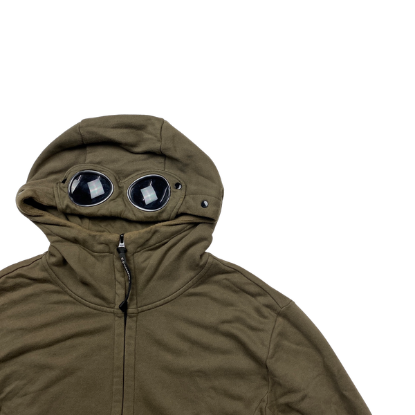 CP Company Khaki Cotton Goggle Hoodie - XL