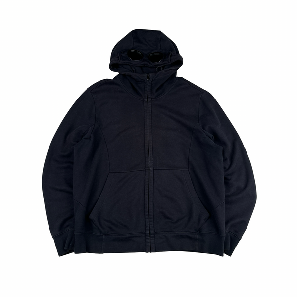 CP Company Navy Goggle Cotton Zip Up Hoodie - XXL