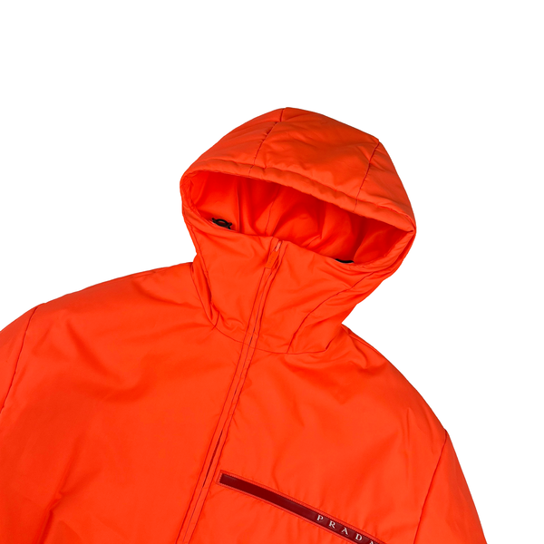 Prada Linea Linea Rossa 2018 Corallo Fluo Spellout Jacket - Medium