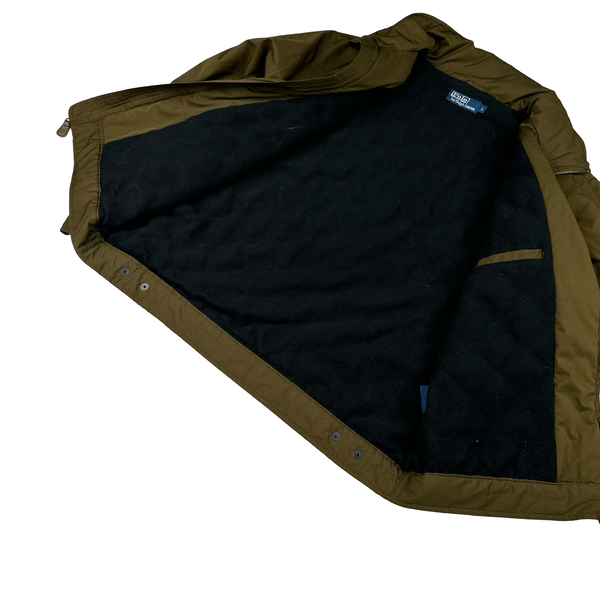 Ralph Lauren Khaki Green Quilted Bomber Jacket - Large