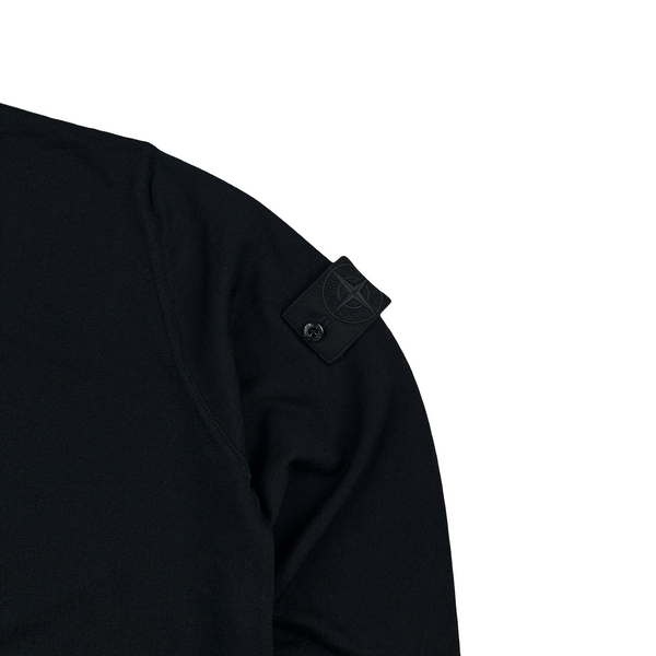 Stone Island 2024 Black Ghost Wool Light Knit Crewneck Jumper - Small
