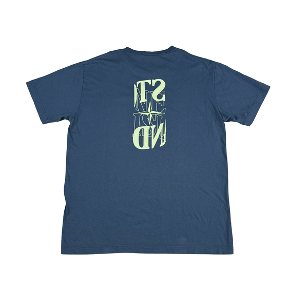 Stone Island 2023 Blue Spellout Graphic T Shirt - XL