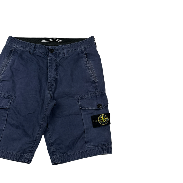 Stone Island 2017 Navy Cotton Cargo Shorts - 32"