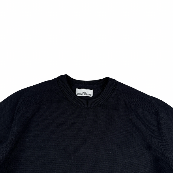 Stone Island 2022 Black Knitted Crewneck Jumper - XL