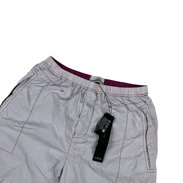 Stone Island 2023 Purple Prismatico Ripstop Reflective Marina Shorts - 30"