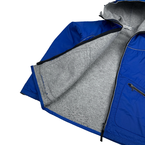 Stone Island 2003 Blue Wool Lined Nylon Shell Jacket - Medium