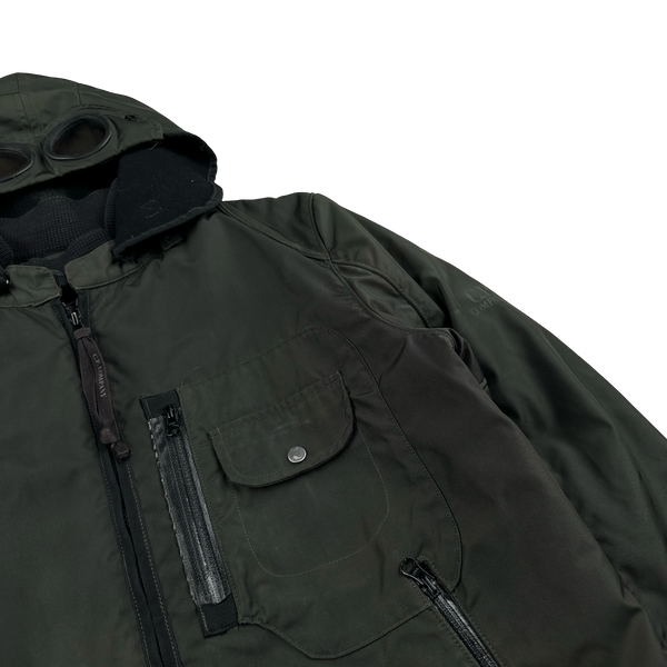 CP Company 2006 Dark Green Multi Pocket Leinster 200 Wool Lined Goggle Jacket - XL