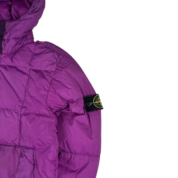 Stone Island 2018 Fuchia Down Filled Crinkle Puffer Jacket - Medium
