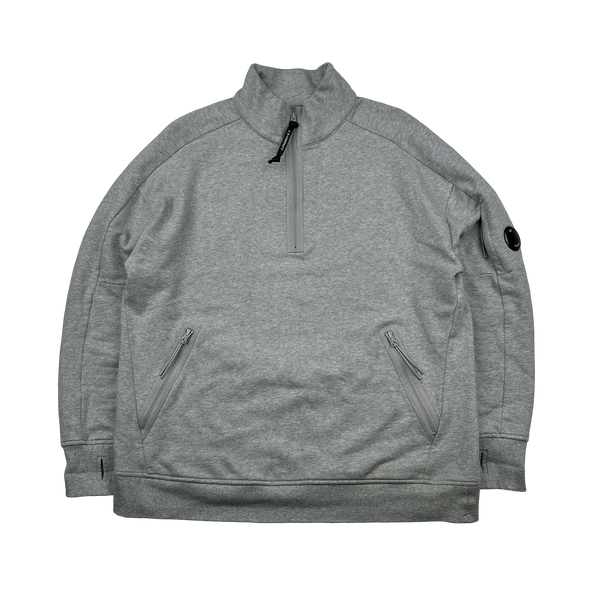 CP Company Grey Quarter Zip Lens Viewer Pullover - XXL