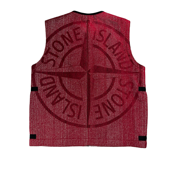 Red stone island gilet on sale