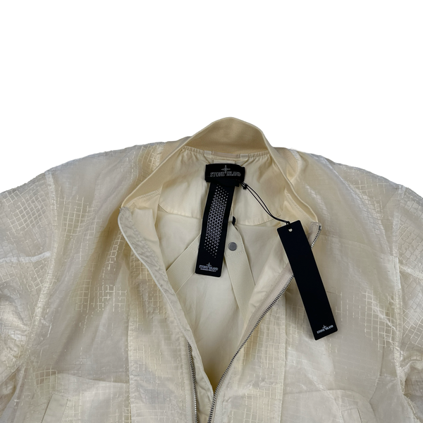 Stone Island Shadow Project 2022 Cream Distorted Ripstop Organza-TC Jacket - Medium