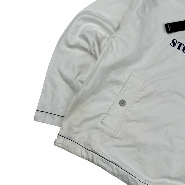 Stone Island Marina 2024 White Overdyed Hoodie - Medium