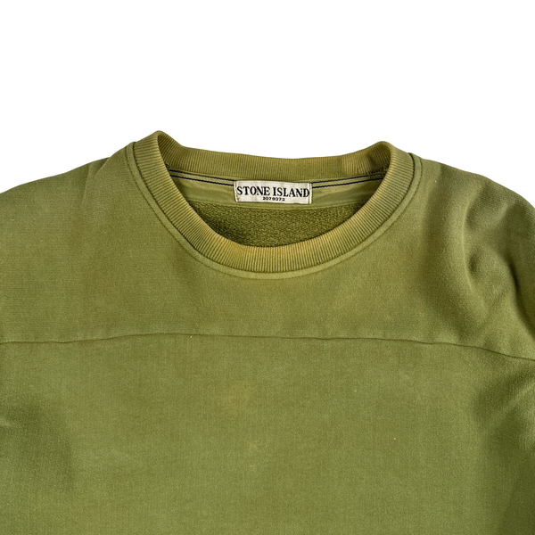 Stone Island 2010 Sage Green Sun Faded Crewneck Cotton Jumper - Large