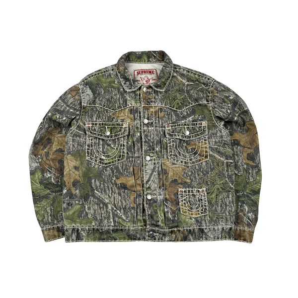 Supreme X True Religion Real Tree Camo Contrast Stitch Denim Jacket - Large