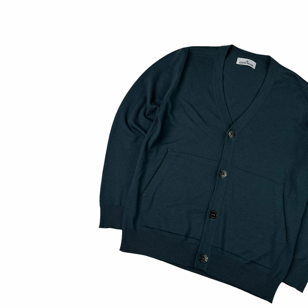 Stone Island Jade Knitted Cardigan Jumper - Medium