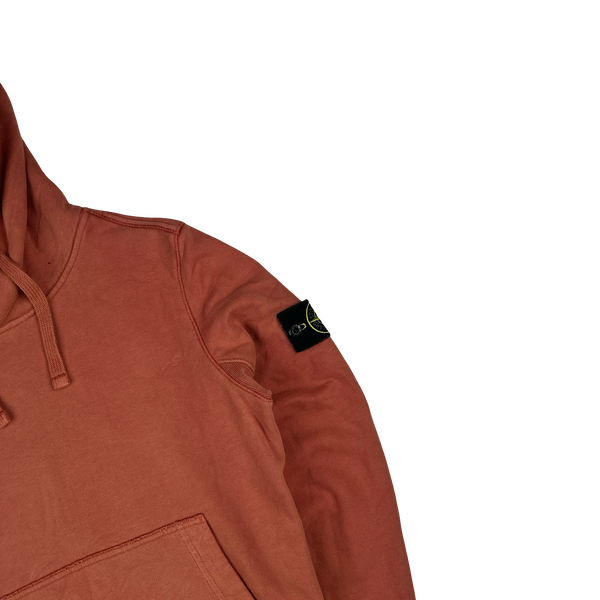 Stone Island Terracotta Cotton Pullover Hoodie - Small