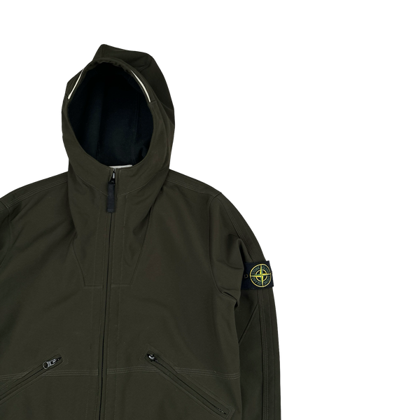 Stone Island 2011 Khaki Fleece Lined Soft Shell R Jacket - Medium