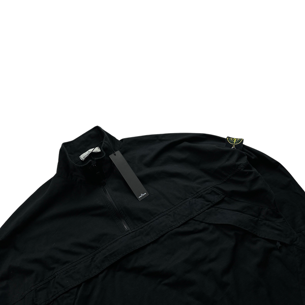 Stone Island 2021 Black Thick Cotton Ripstop Smock Pullover - XL