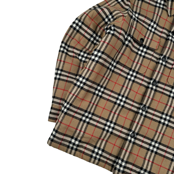 Burberry Nova Check Fleece Lined Buttoned Flannel Jacket - Medium