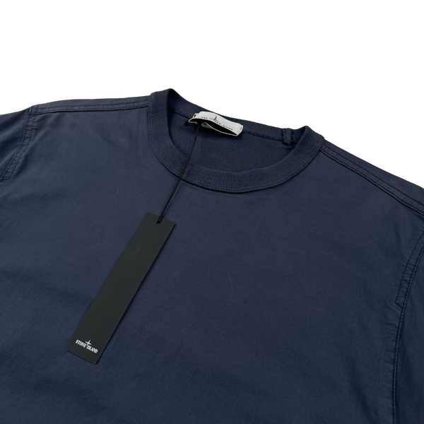 Stone Island 2021 Navy Brushed Cotton Cargo Pullover Overshirt - Small
