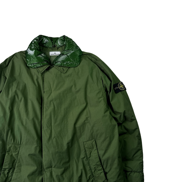 Stone Island 2022 Green Naslan Light Watro Down TC Long Jacket - XL