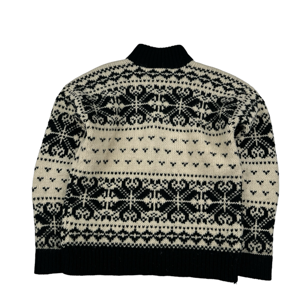Ralph Lauren Wool Cable Knit Buttoned Folk Style Jumper - Large