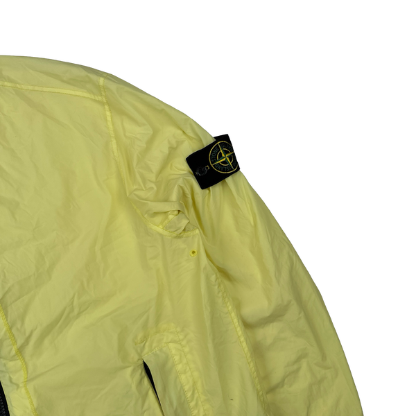 Stone Island 2020 Yellow Skin Touch Nylon Hooded Jacket - Large
