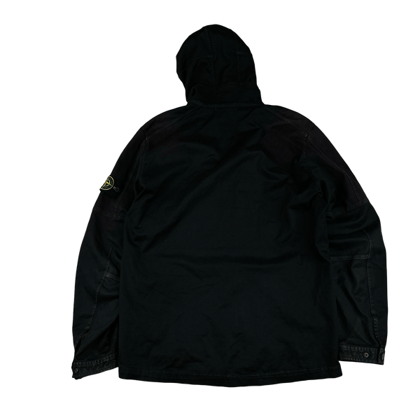 Stone Island 2016 Black Thick Cotton Hooded Overshirt - XL