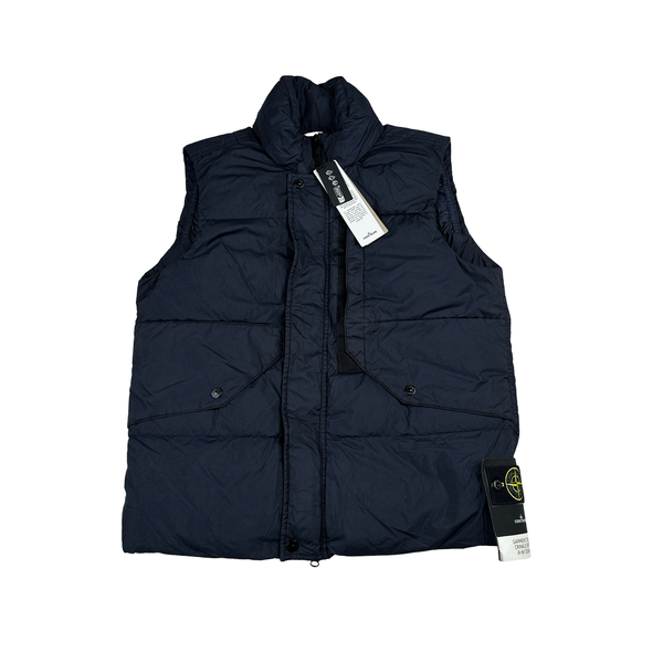 Stone Island 2023 Navy Crinkle Reps R-NY Down Gilet - Small