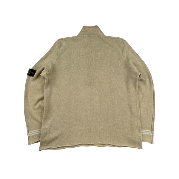 Stone Island 2003 Beige Silk Blend Vintage Knit Pullover - XL