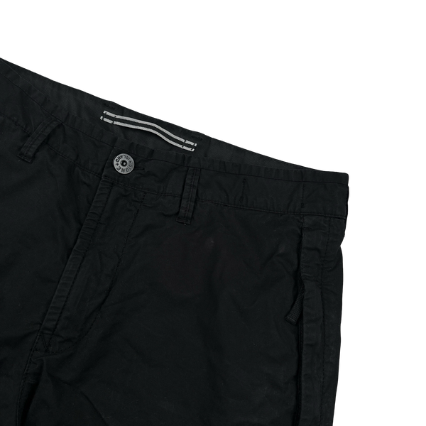 Stone Island 2024 Black Cotton SL Cargo Shorts - 32"