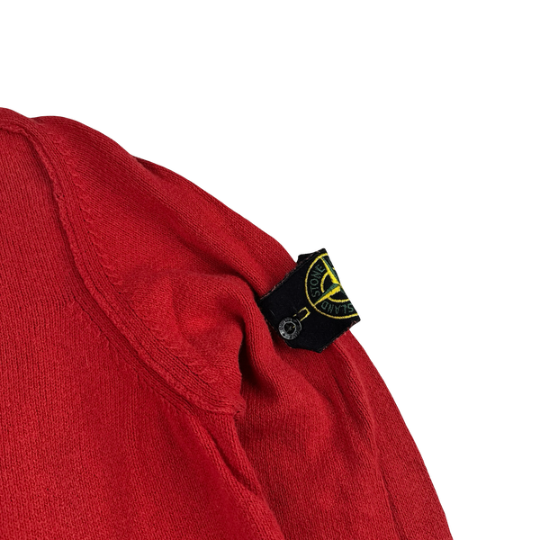 Stone Island 2011 Red Cotton Crewneck Fine Knit Jumper - Large