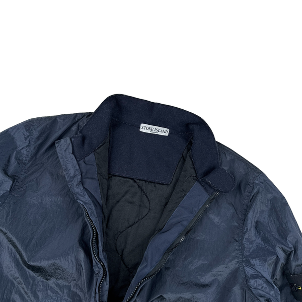 Stone Island 2007 Navy Nylon Metal Quilted Bomber Jacket